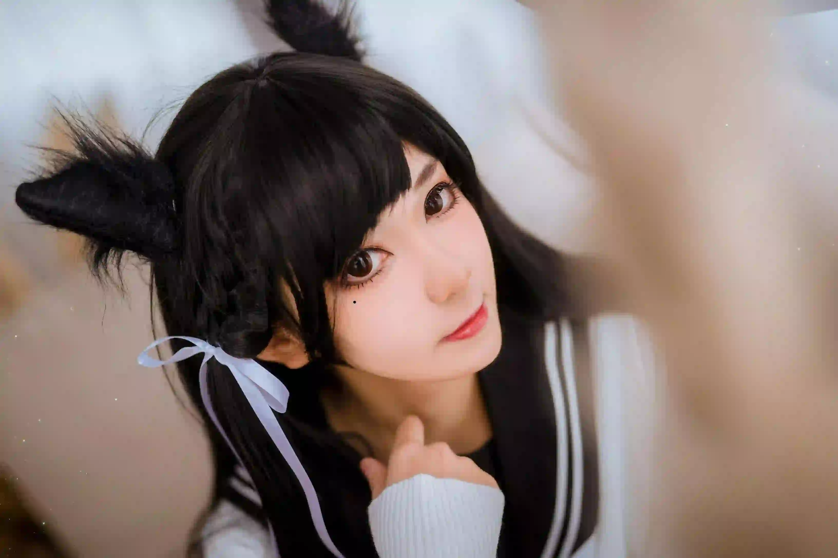 可爱 猫耳女孩 长发美女 黑丝美腿 jk穿搭 可爱
