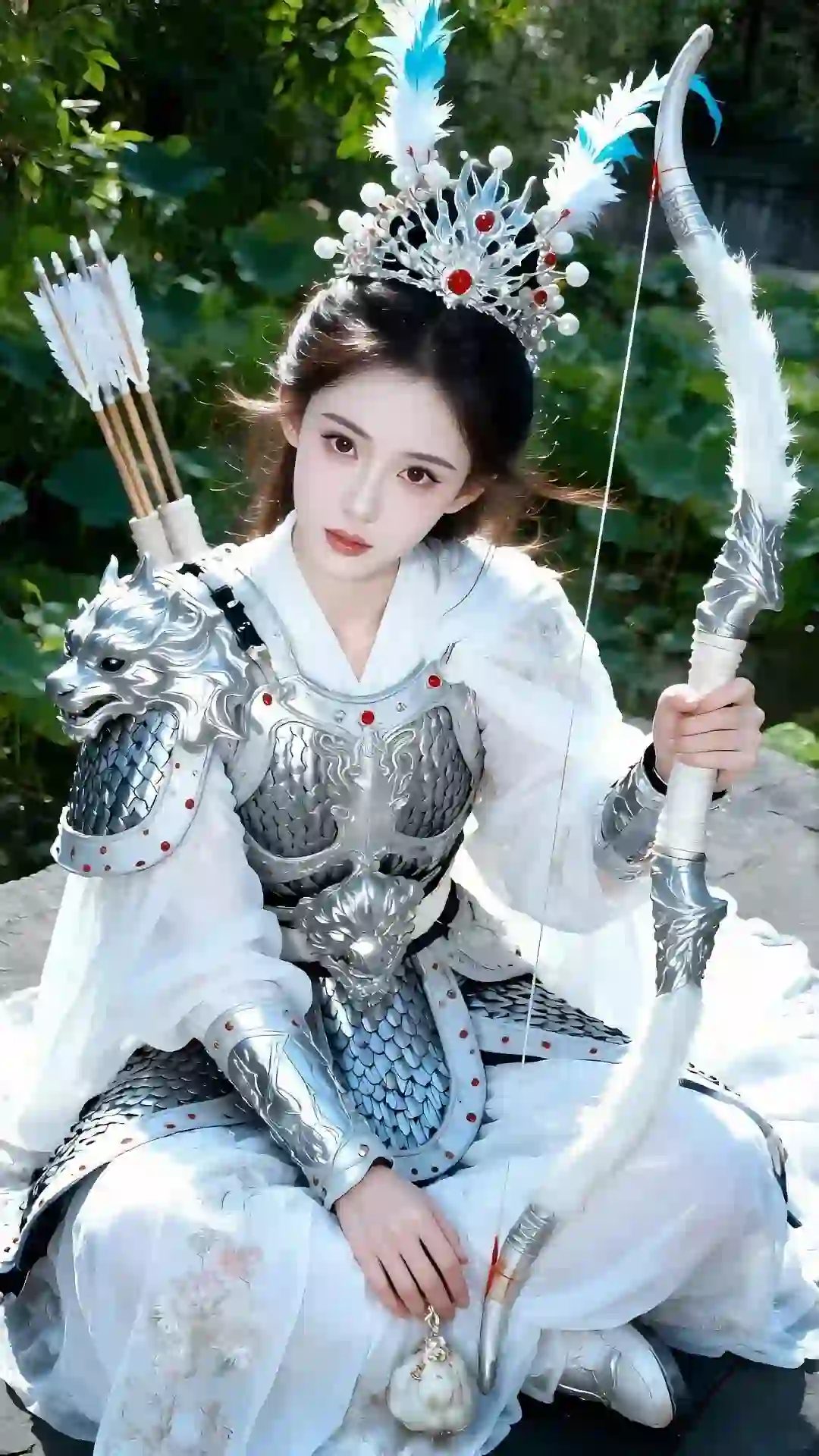 美女 长发美女 清纯 古风 弓