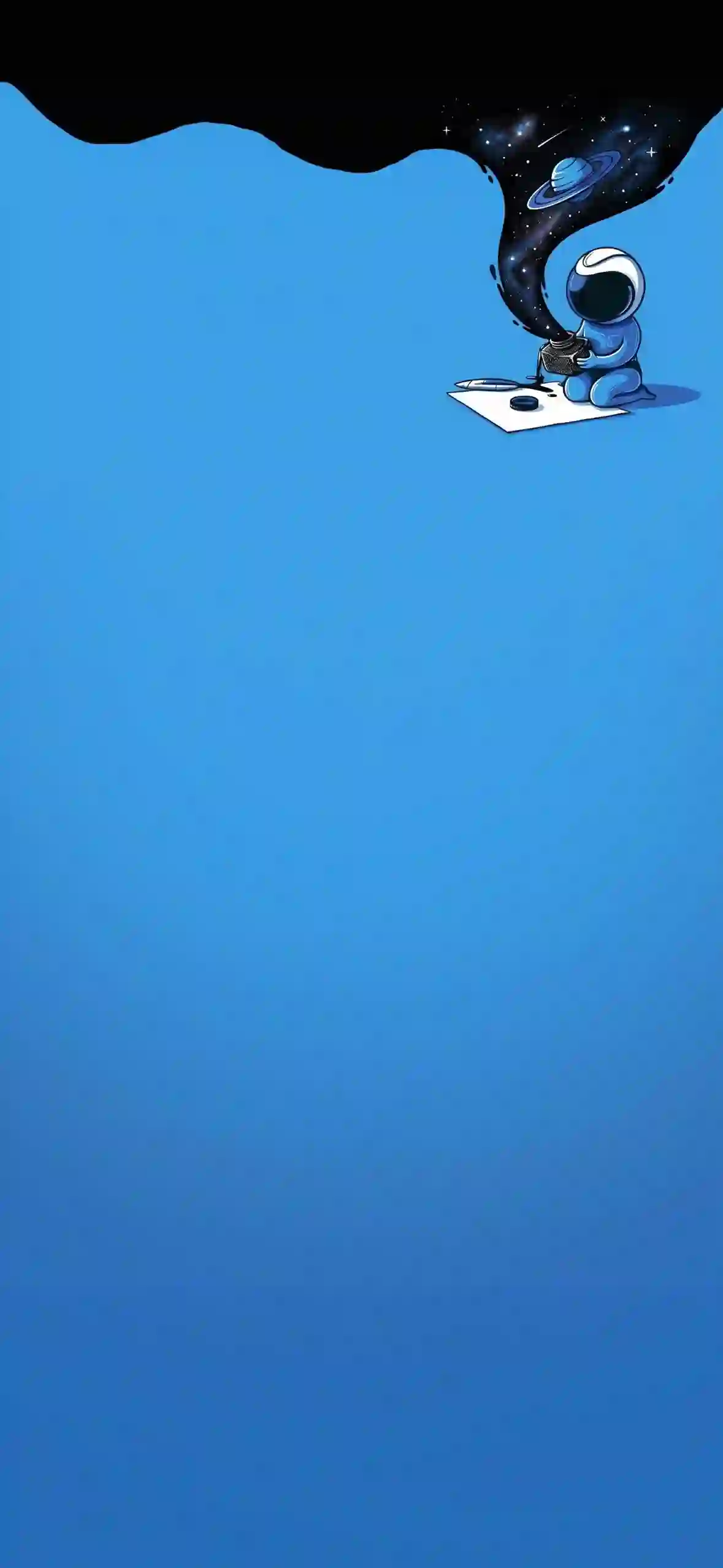 宇航员 星空 创意插画 蓝色壁纸 卡通宇宙 太空
