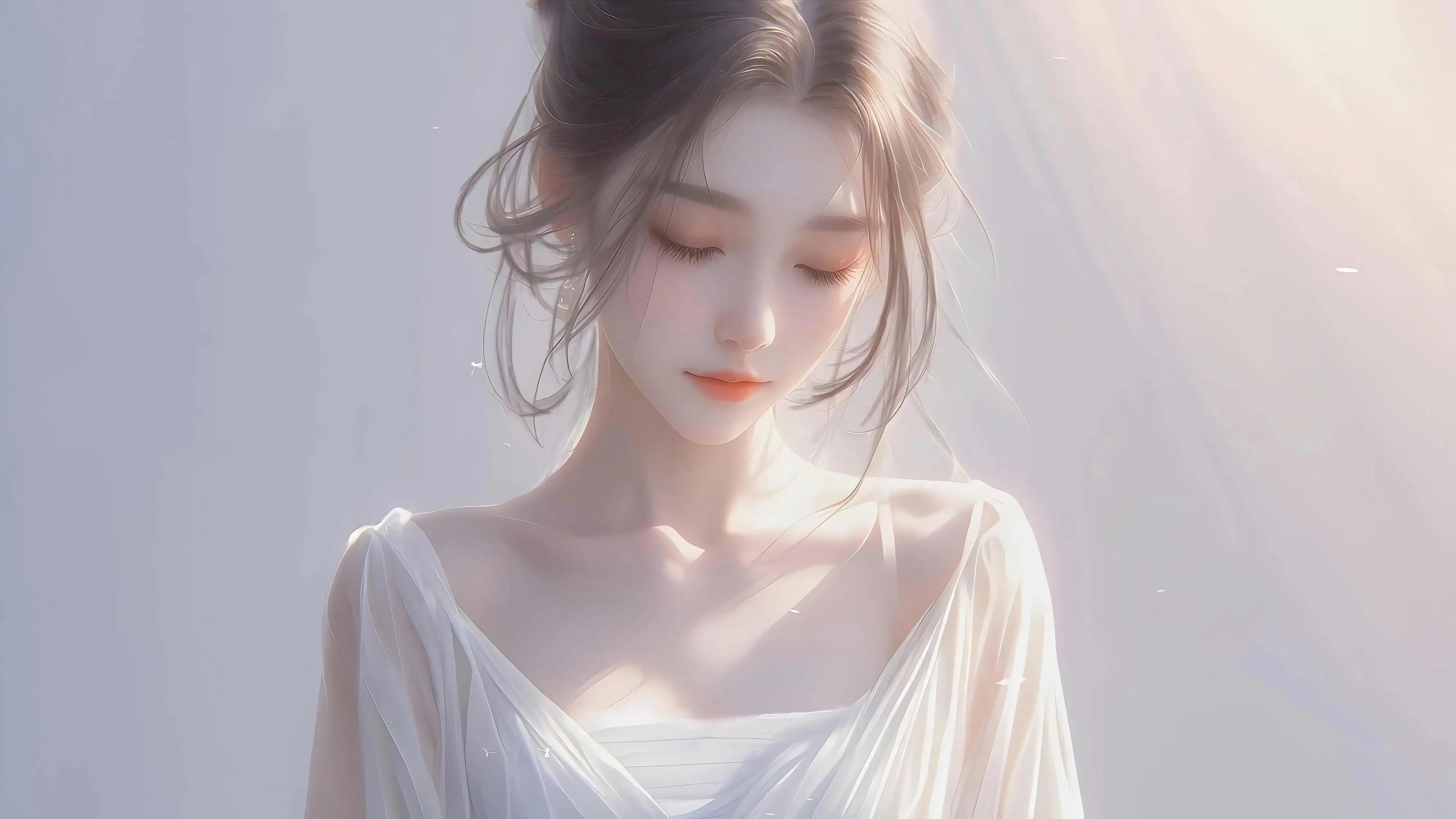 长发 白衣 ai 美女