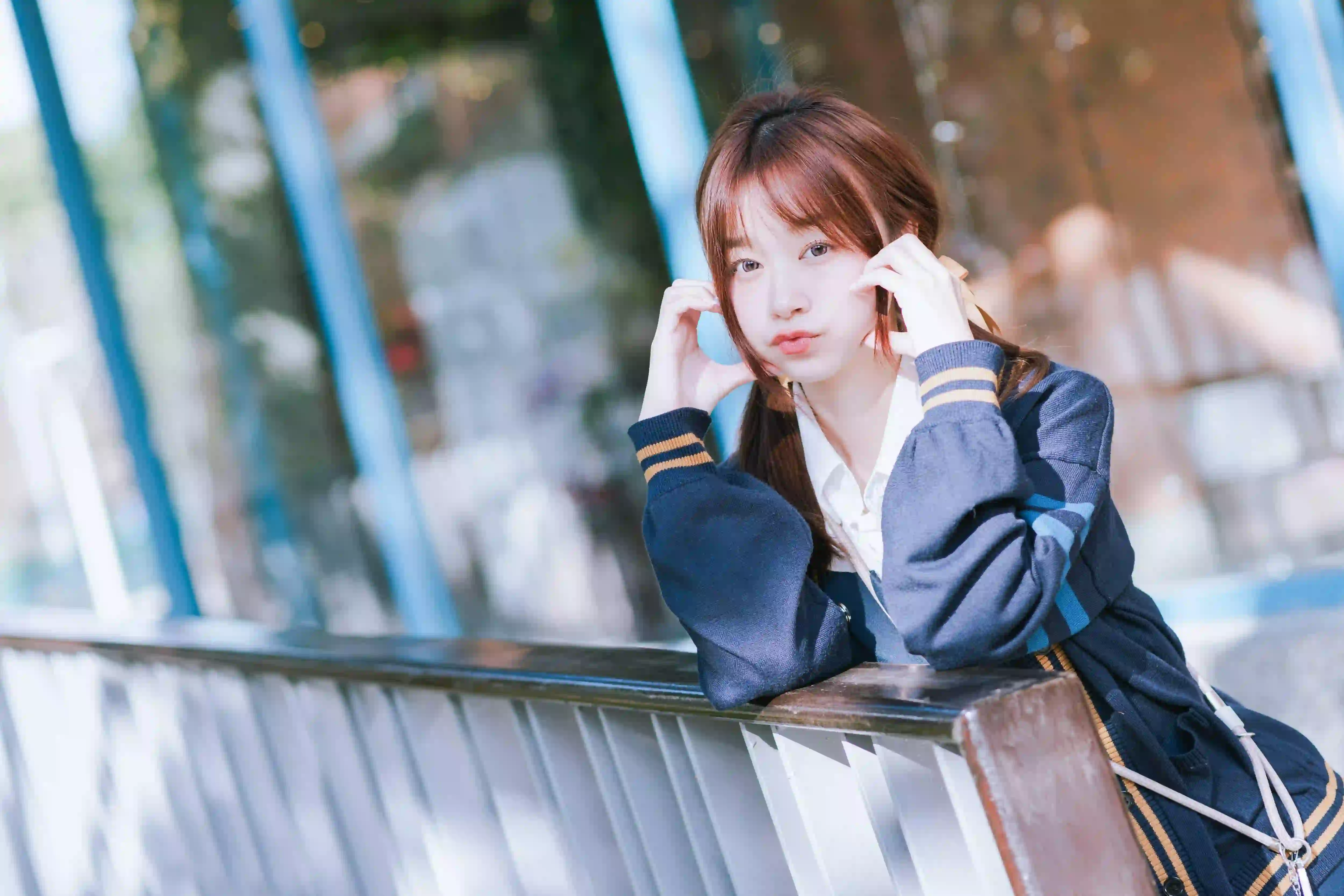 jk穿搭 户外 阳光 清纯甜美女孩 可爱