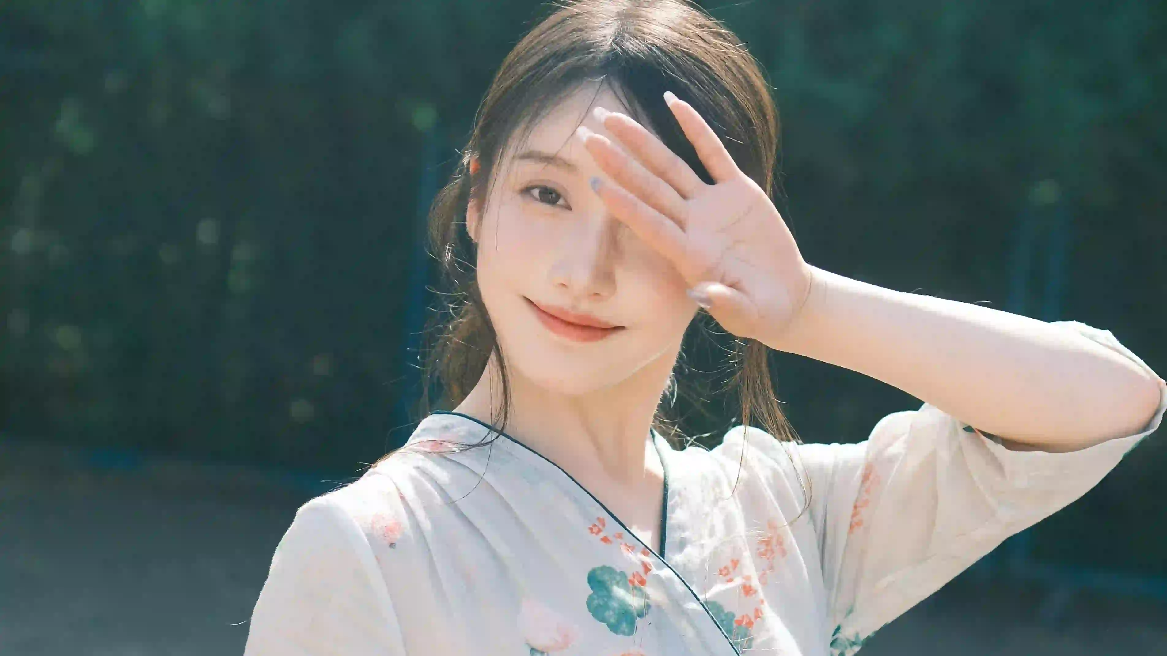 姜贞羽 长发美女 古风汉服 甜美女孩 微笑