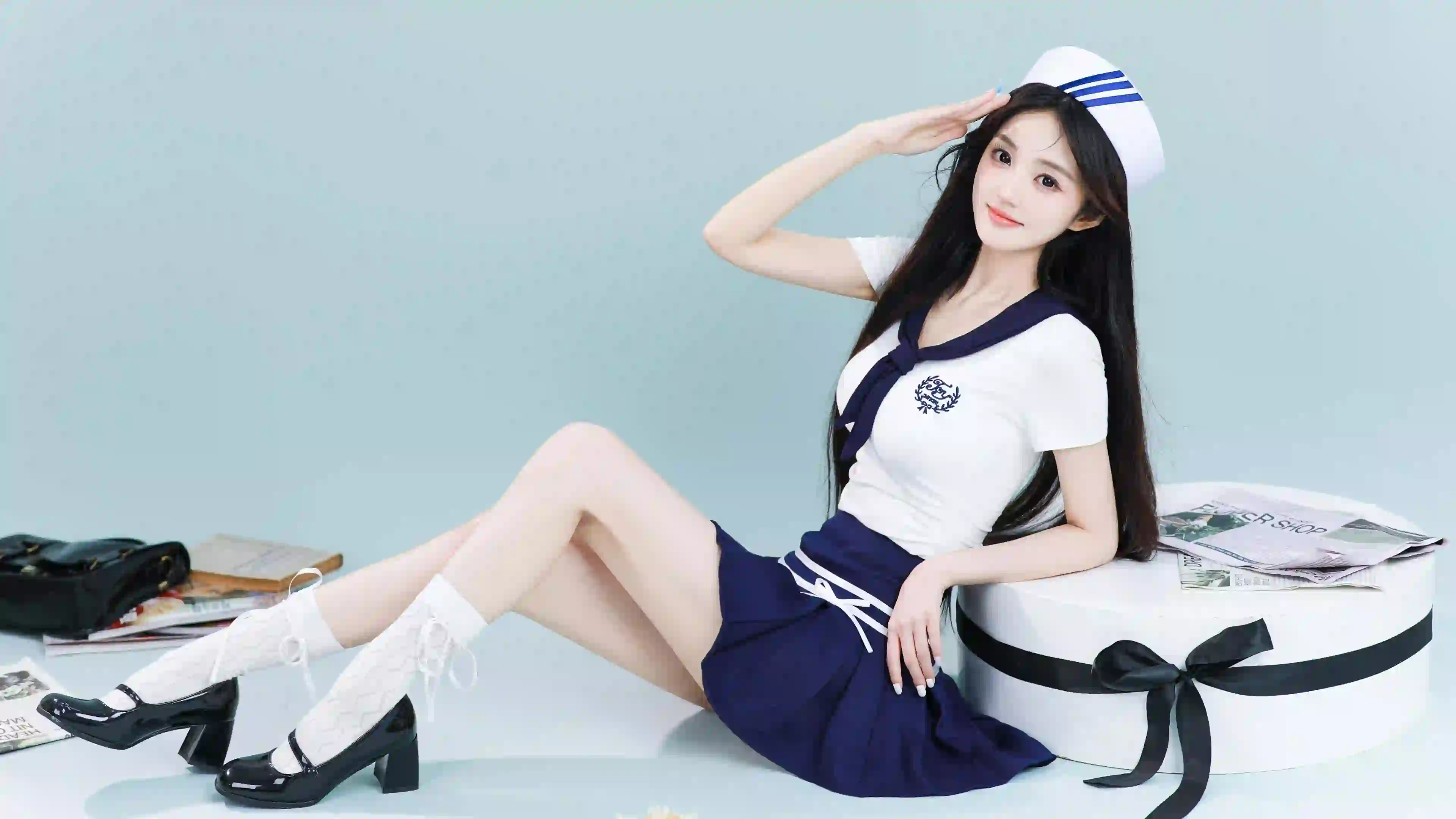 制服少女 长发美女 清纯 纯欲 写真 长腿