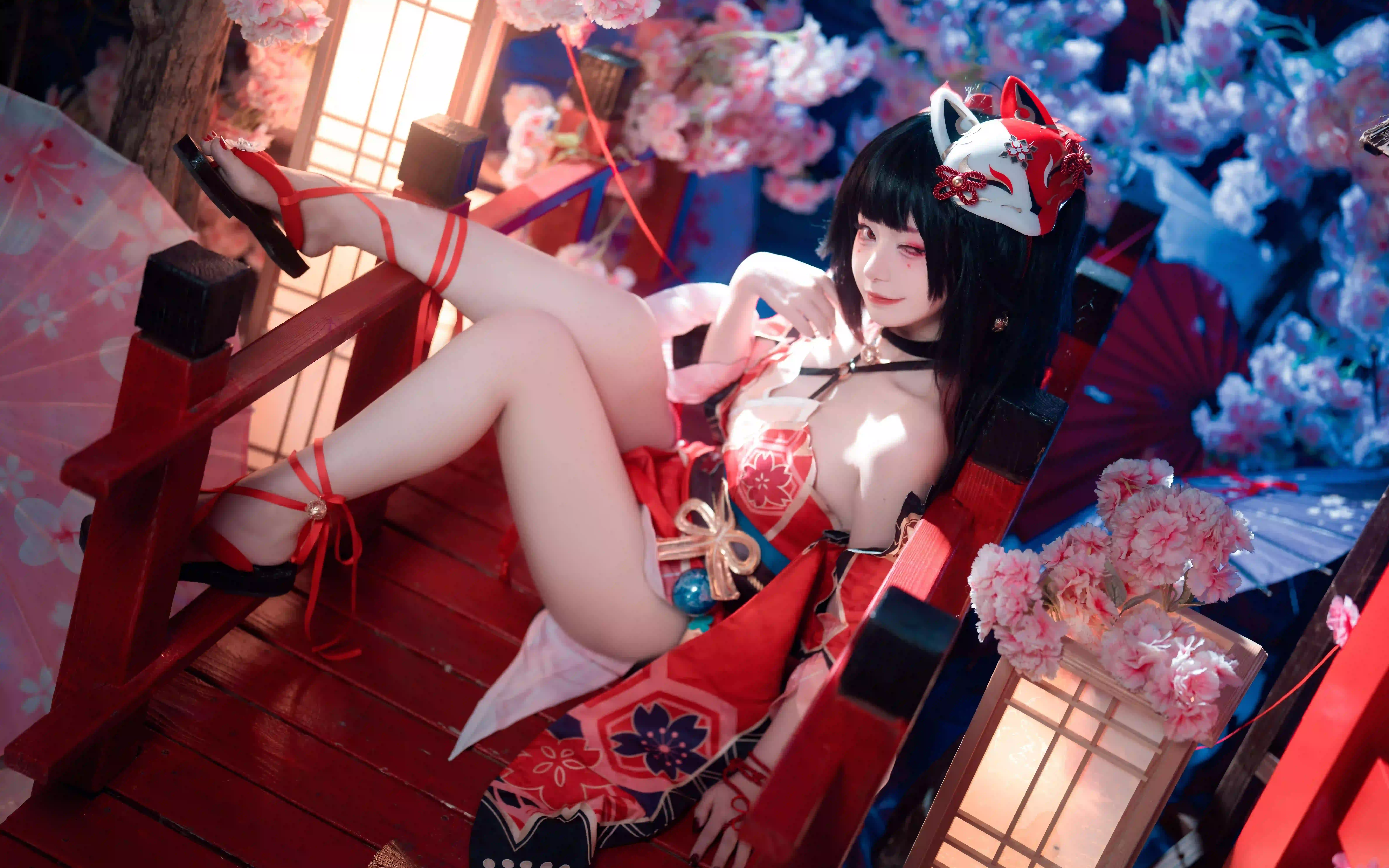 cos女孩 长腿性感美女 妖刀姬  和服