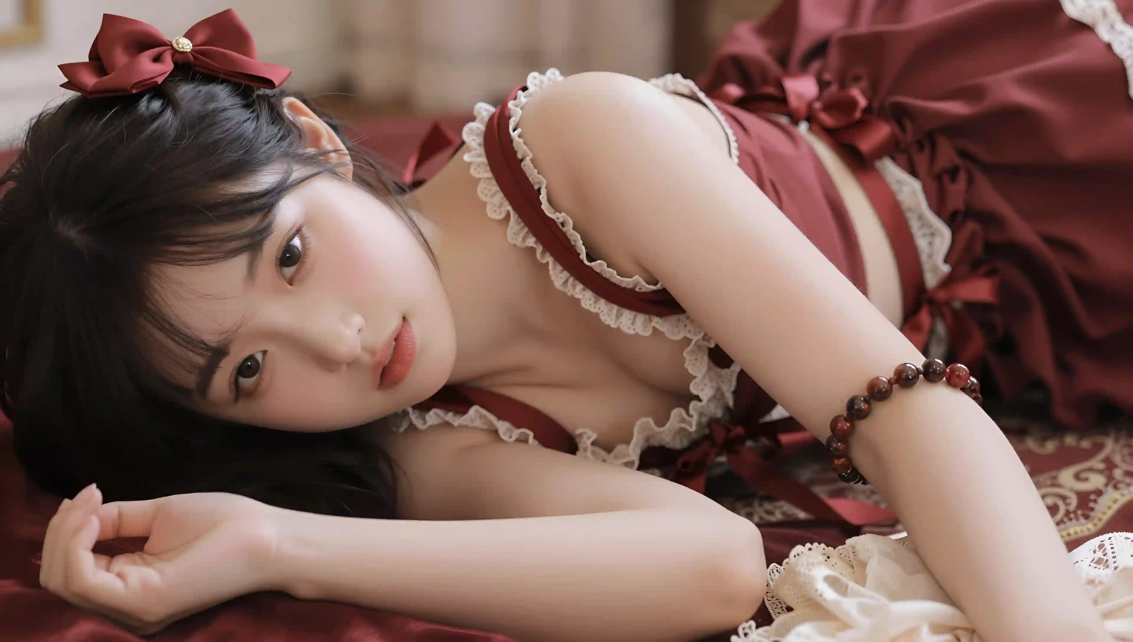 清纯萝莉_lolita红色贵族风_氛围感拉满_私房写真_纯欲风_超高清_极致肌理感_皮肤毛孔细节细腻_独特视角_动感模糊_侧躺__32k高清_写实人像_lom_3118638534.png