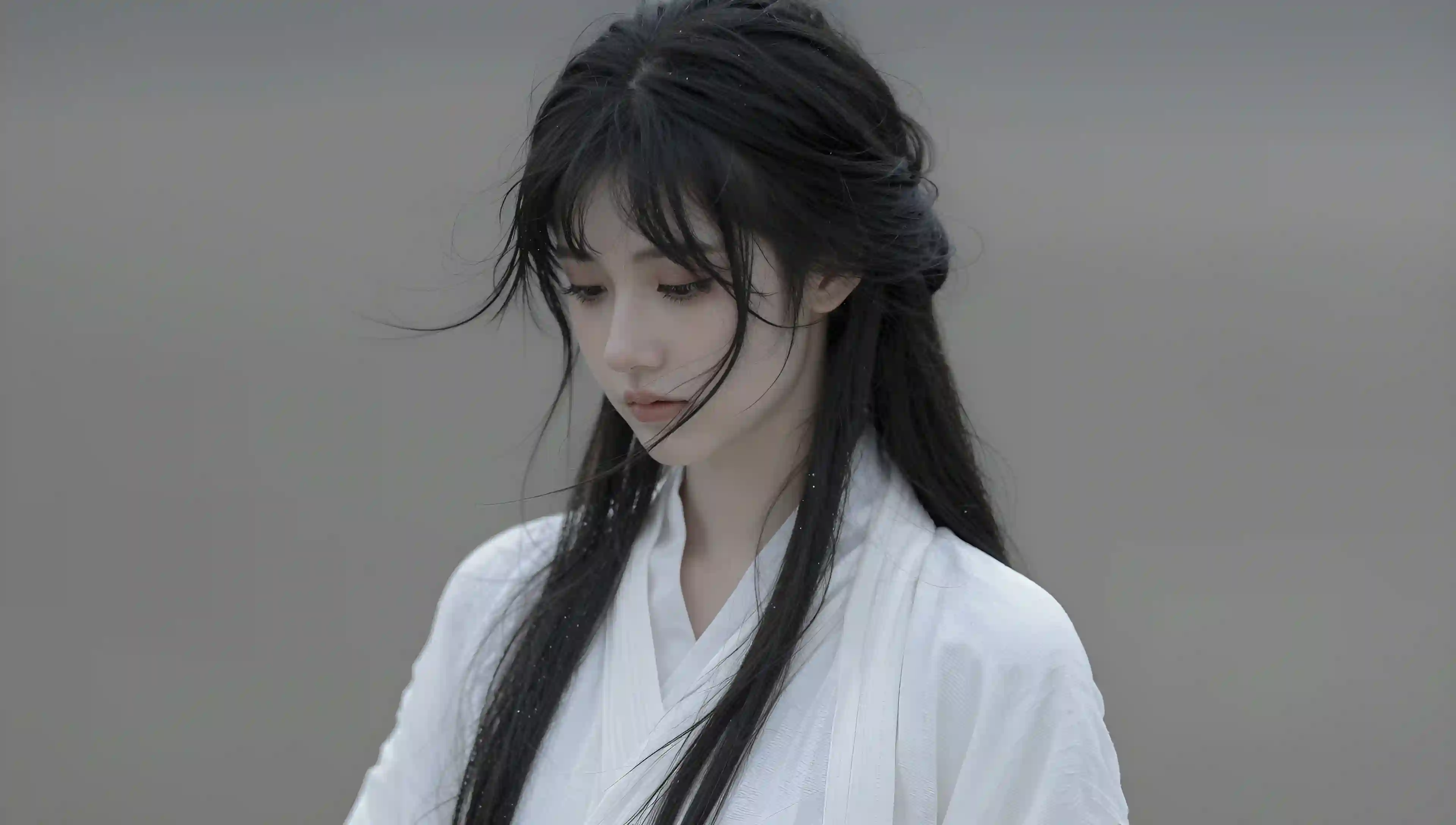 真人写实_cg厚涂结合的独特视觉风格_搭配写真_质感光照的摄影风格_自然光线营造出十足的质感_画面中是一位黑色长马尾人物_发丝在微风中_450736339.png
